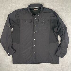 Wrangler Outdoor Regular Fit Black Button Down Western Shirt Men’s Size XL